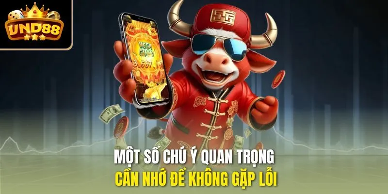Một số chú ý quan trọng cần nhớ để không gặp lỗi
